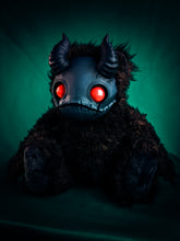 Load image into Gallery viewer, Diabolical Whispers: MORI - CRYPTCRITS Handmade Sinister Black Creepy Cute Demon Art Doll Plush Toy for Alternative Divas

