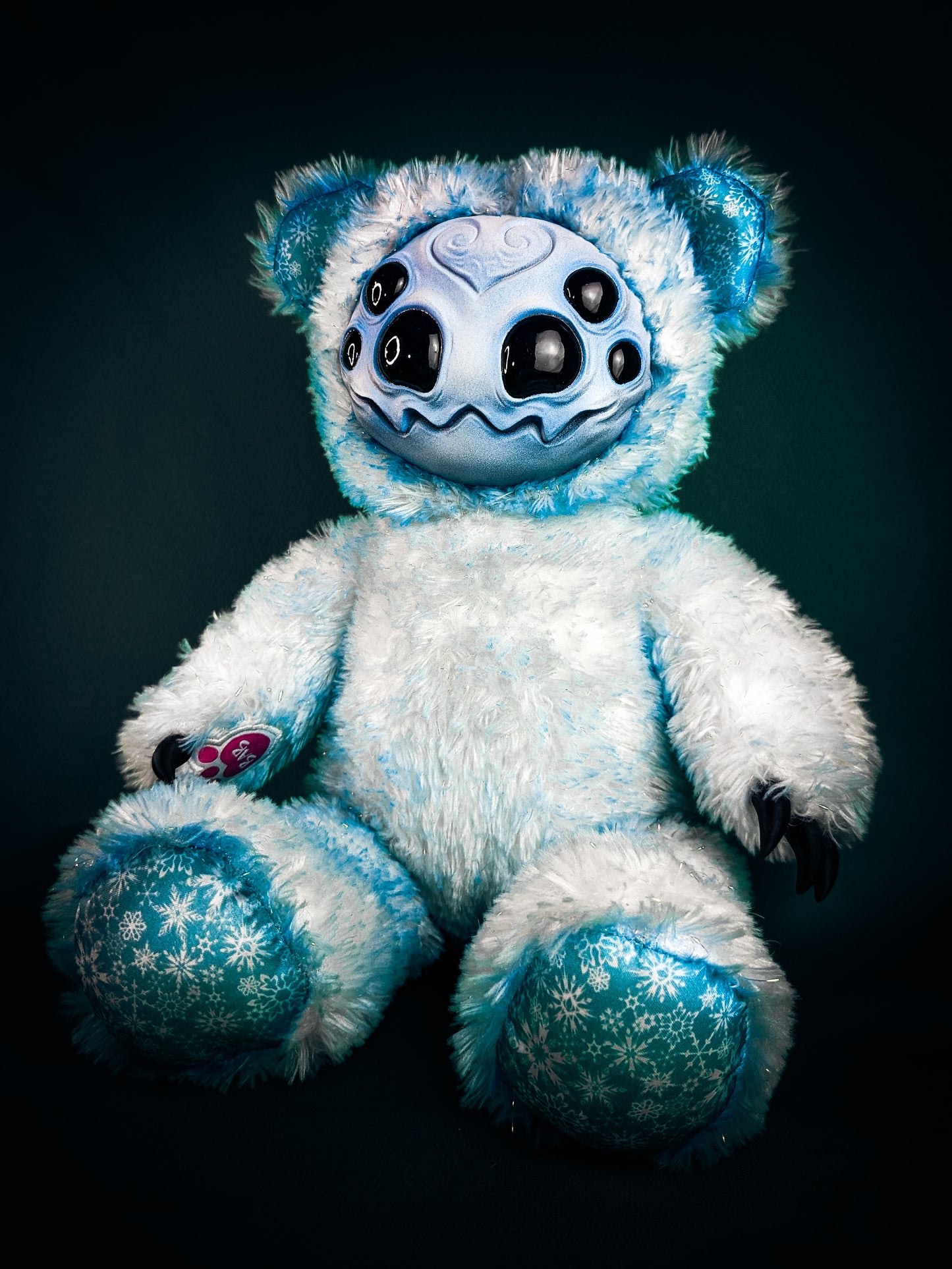 Glacial Arachnid: ARAKOBE - CRYPTCRITZ Handmade Plush Toy Art Doll for Art Enthusiasts