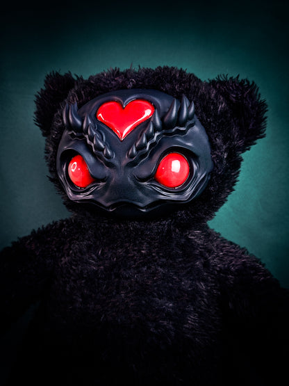 Ebony Inferno: AZARUS - CRYPTCRITZ Handcrafted Midnight Black Creepy Cute Demon Art Doll Plush Toy for Dark Enchantresses