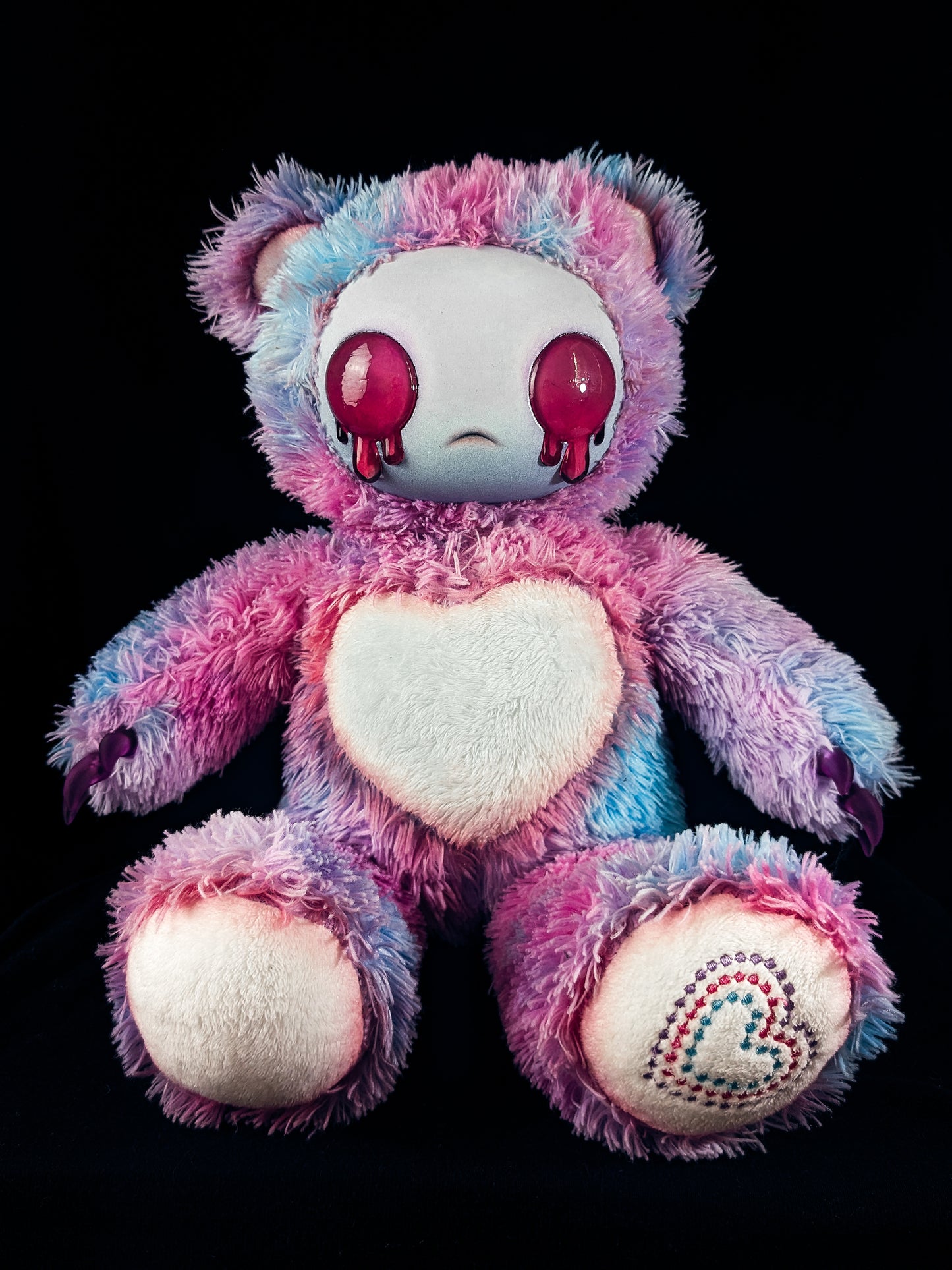 Candy Chaos: AZAZEL- CRYPTCRITS Handcrafted Pastel Crying Demon Art Doll Plush Toy for Eccentric Souls