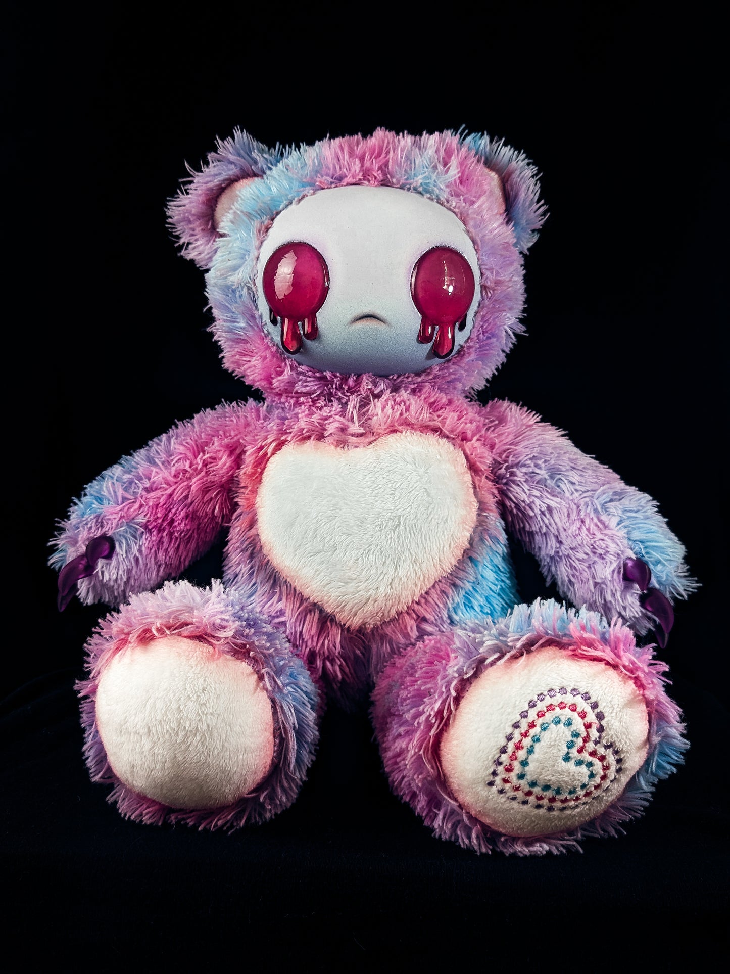 Candy Chaos: AZAZEL- CRYPTCRITS Handcrafted Pastel Crying Demon Art Doll Plush Toy for Eccentric Souls