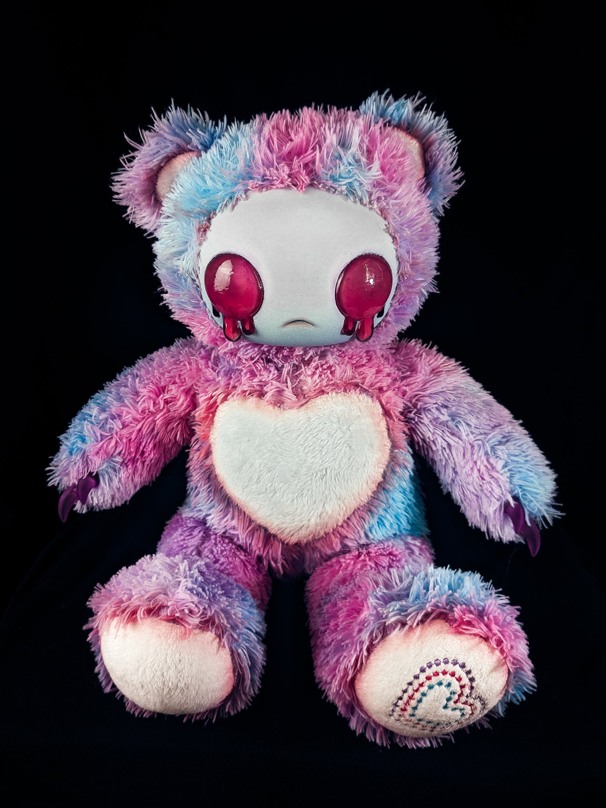 Candy Chaos: AZAZEL- CRYPTCRITS Handcrafted Pastel Crying Demon Art Doll Plush Toy for Eccentric Souls