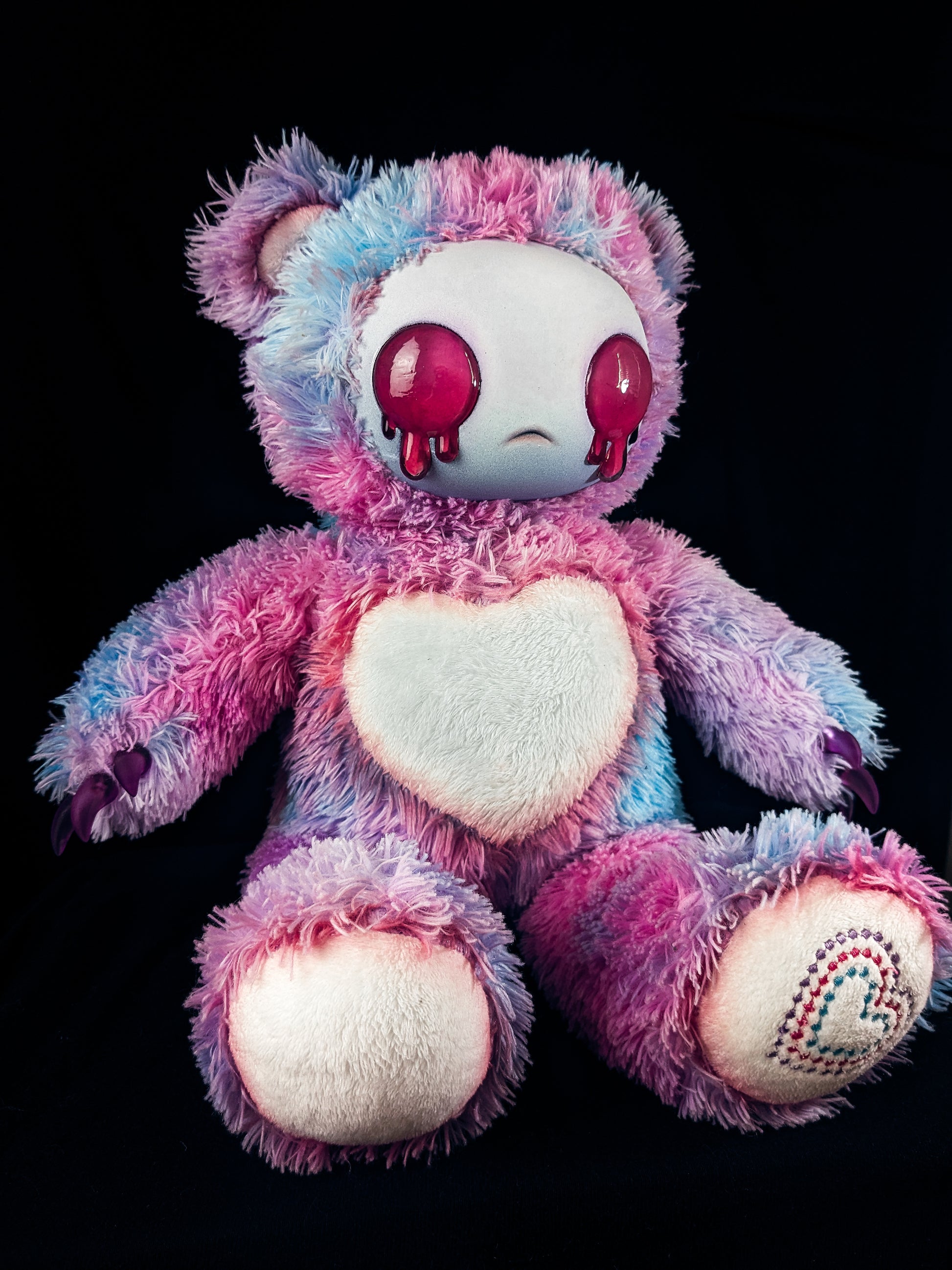 Candy Chaos: AZAZEL- CRYPTCRITS Handcrafted Pastel Crying Demon Art Doll Plush Toy for Eccentric Souls