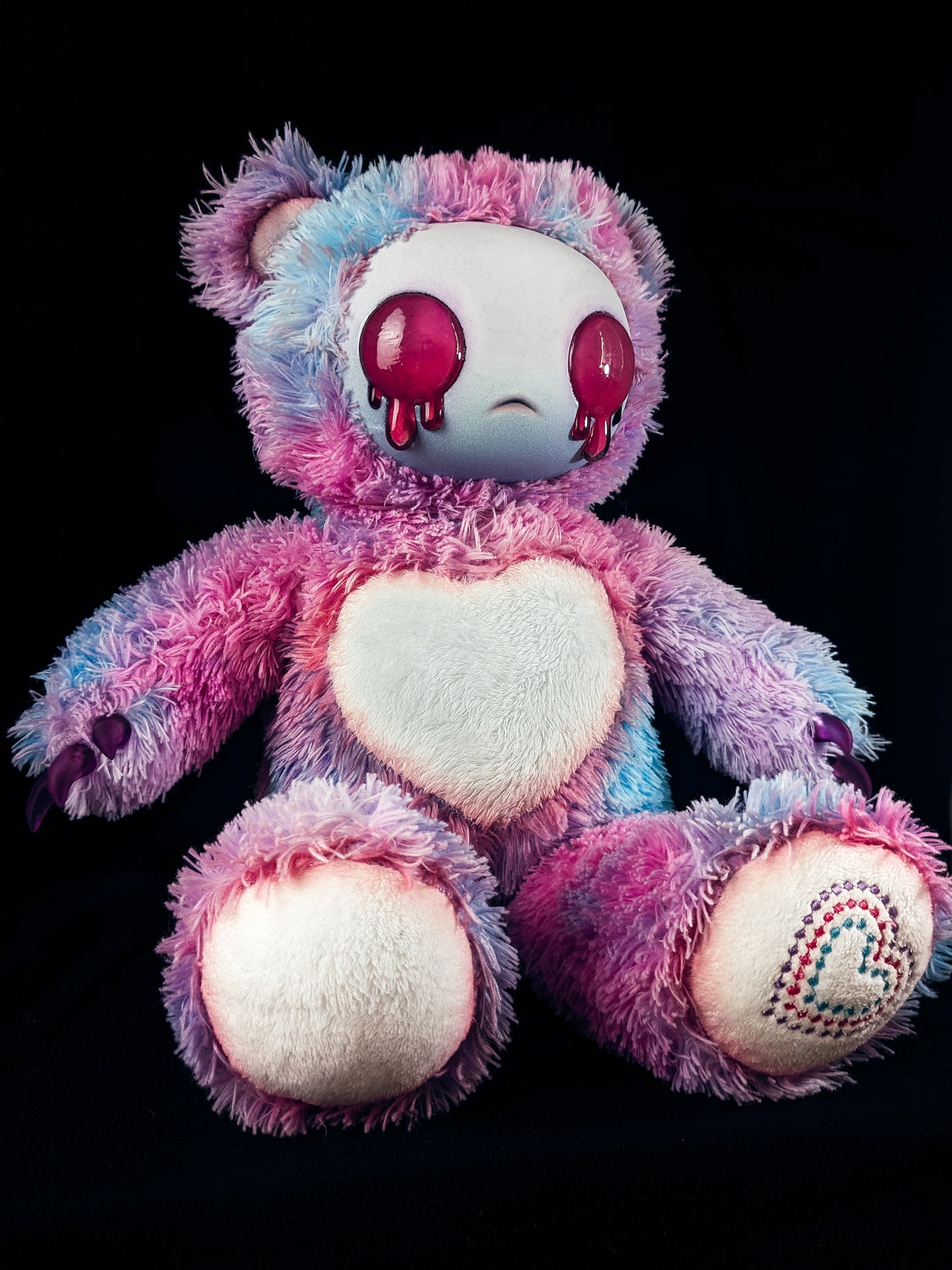 Candy Chaos: AZAZEL- CRYPTCRITS Handcrafted Pastel Crying Demon Art Doll Plush Toy for Eccentric Souls