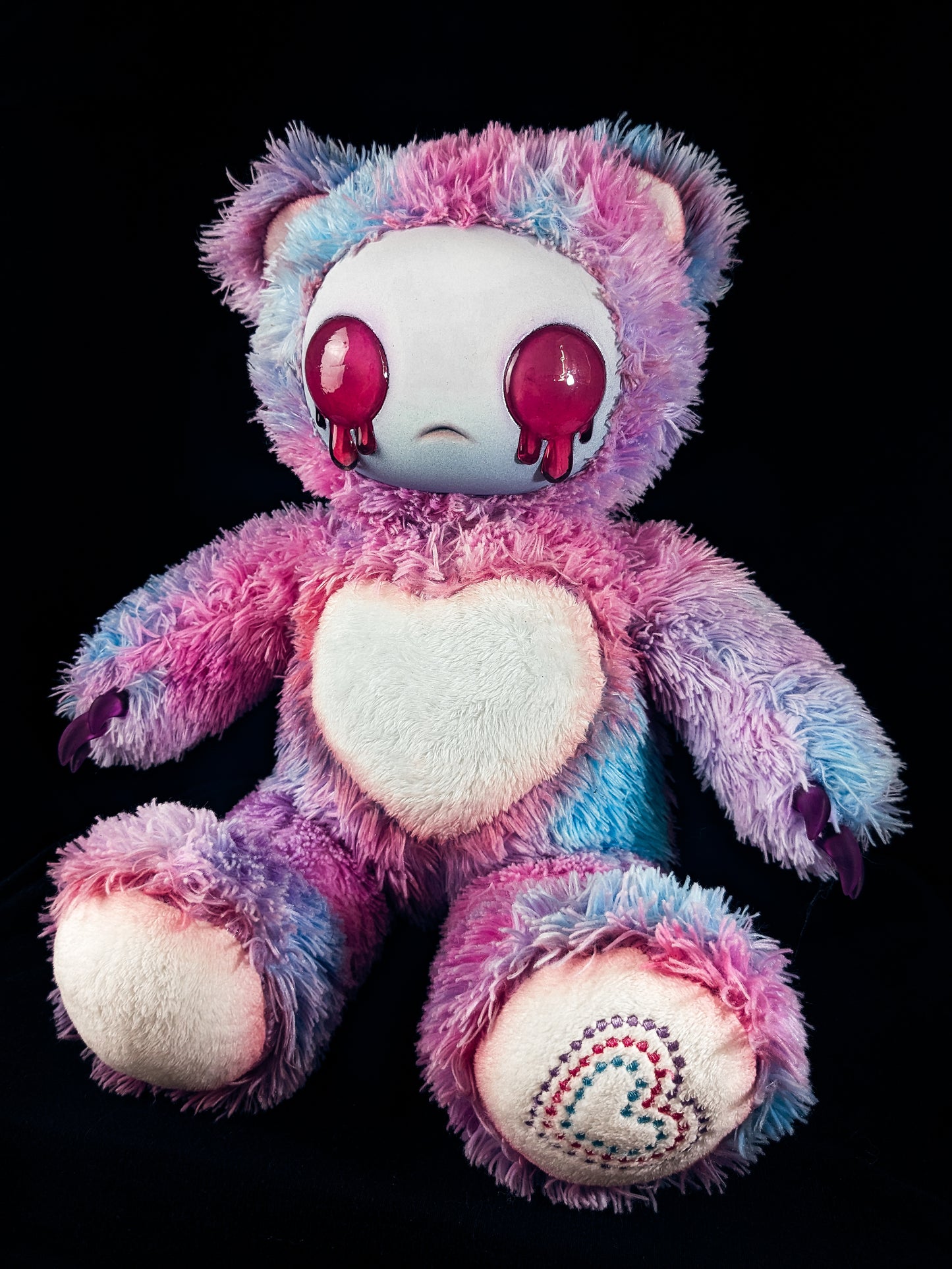 Candy Chaos: AZAZEL- CRYPTCRITS Handcrafted Pastel Crying Demon Art Doll Plush Toy for Eccentric Souls