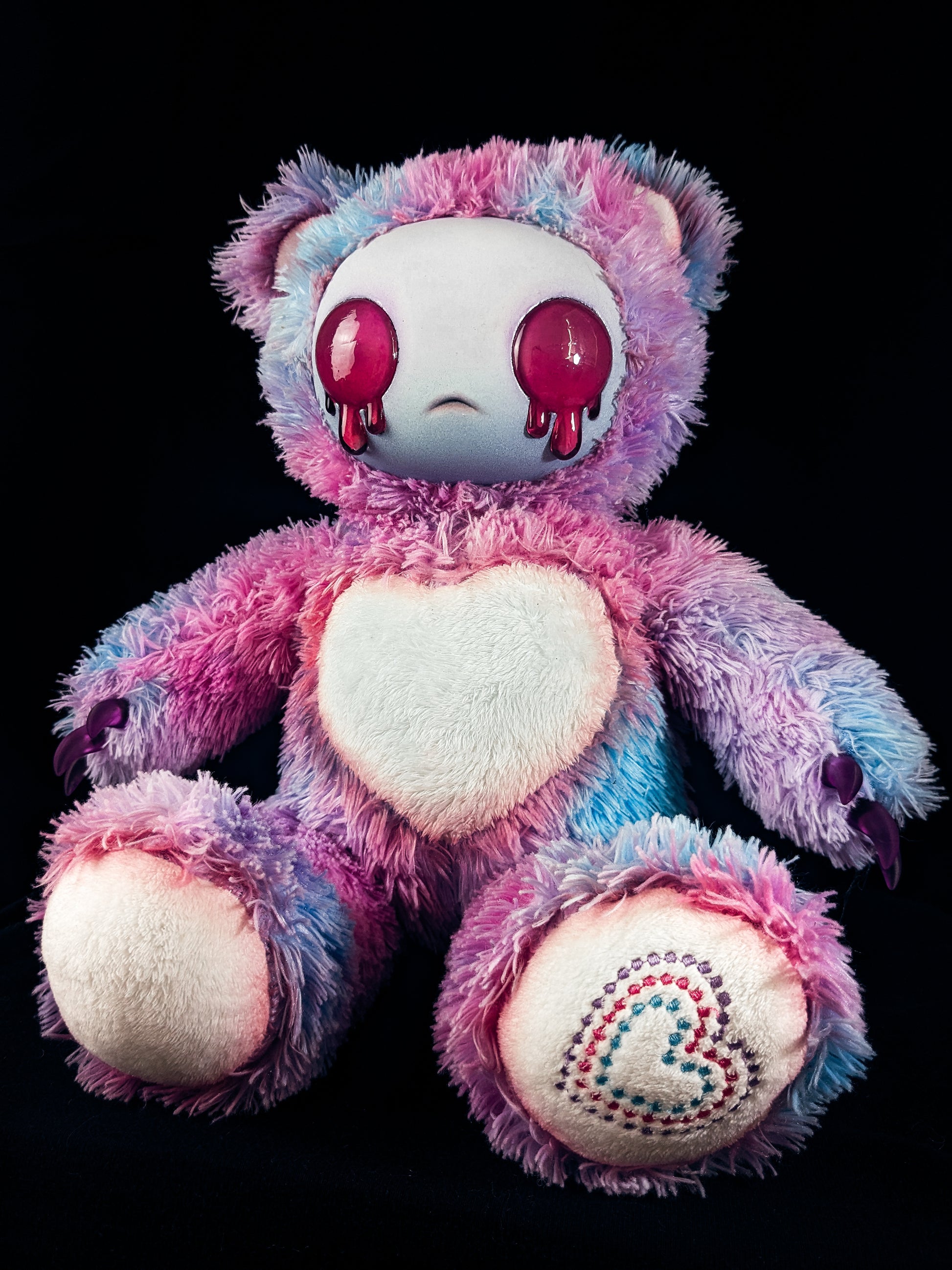 Candy Chaos: AZAZEL- CRYPTCRITS Handcrafted Pastel Crying Demon Art Doll Plush Toy for Eccentric Souls