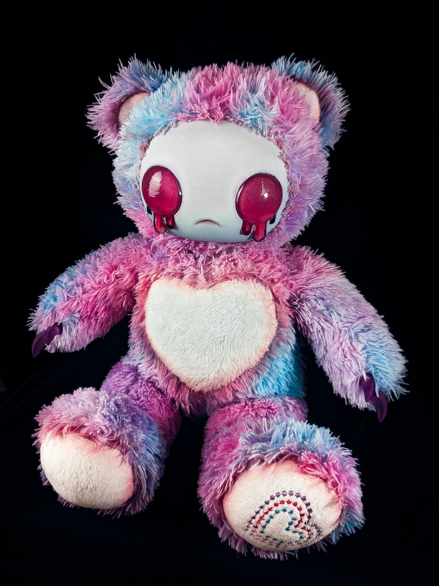 Candy Chaos: AZAZEL- CRYPTCRITS Handcrafted Pastel Crying Demon Art Doll Plush Toy for Eccentric Souls