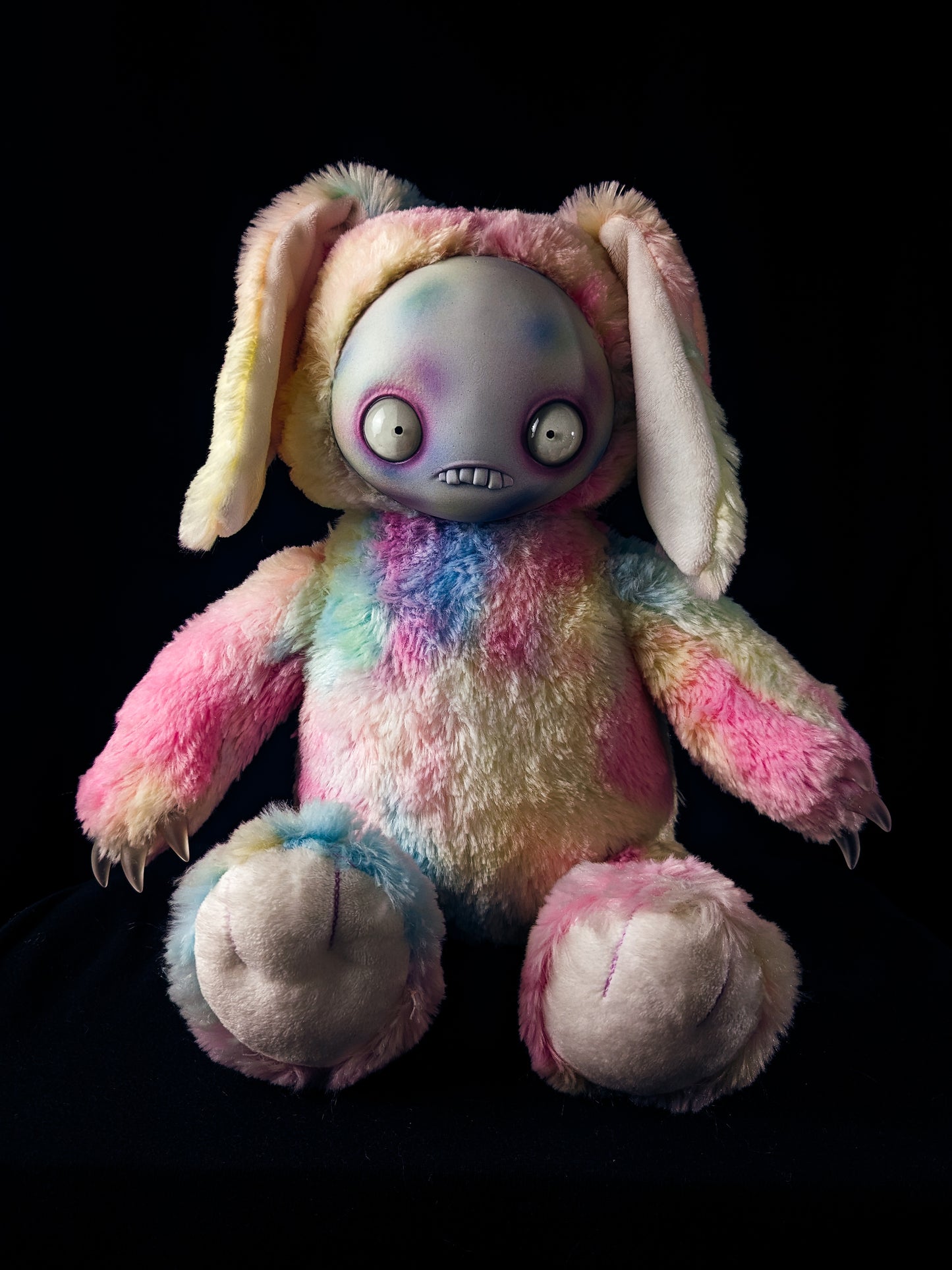 Polka-Panic: JITTERS - CRYPTCRITS Handcrafted Creepy Monster Art Doll Plush Toy for Unhinged Individuals