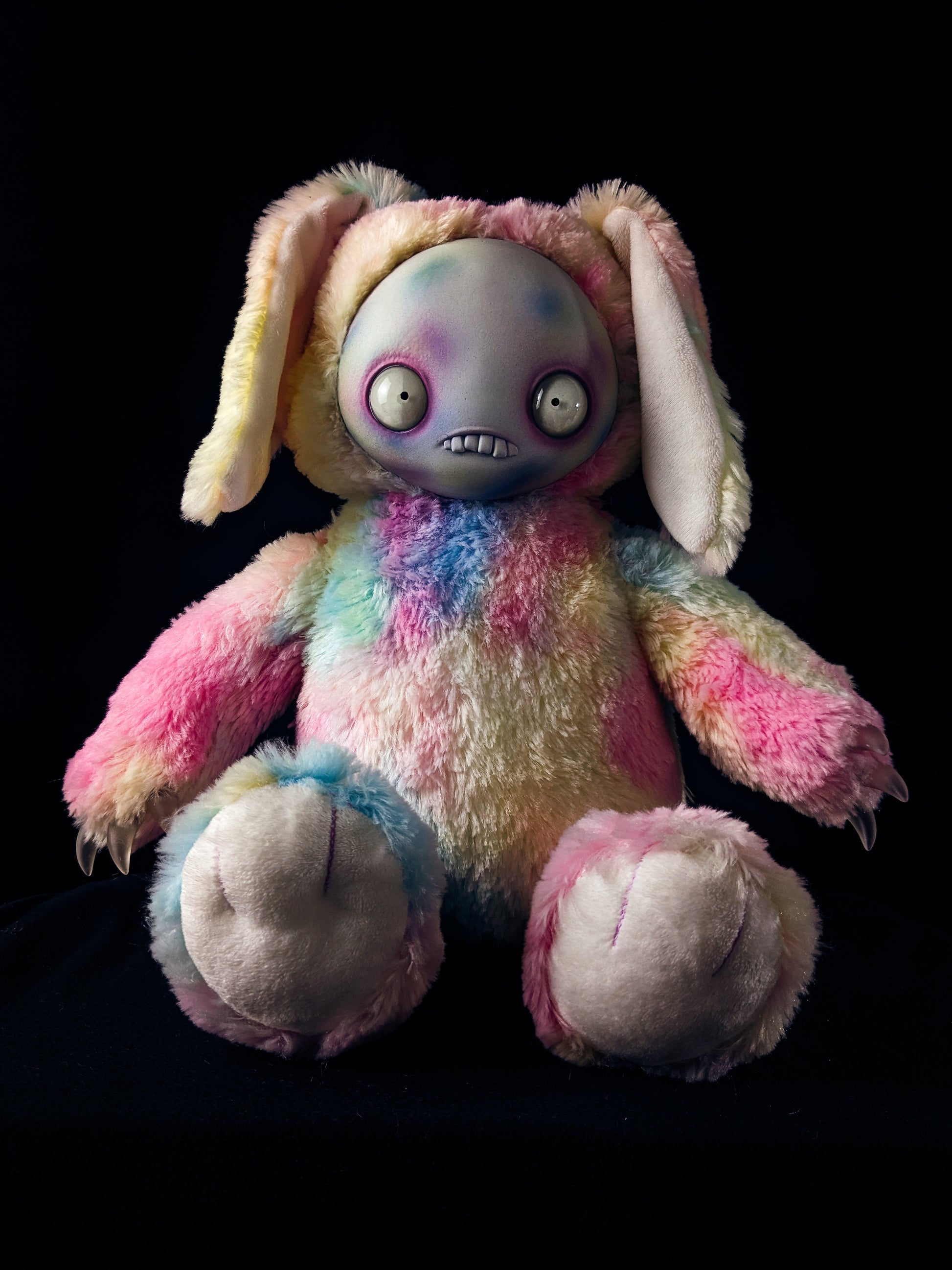 Polka-Panic: JITTERS - CRYPTCRITS Handcrafted Creepy Monster Art Doll Plush Toy for Unhinged Individuals