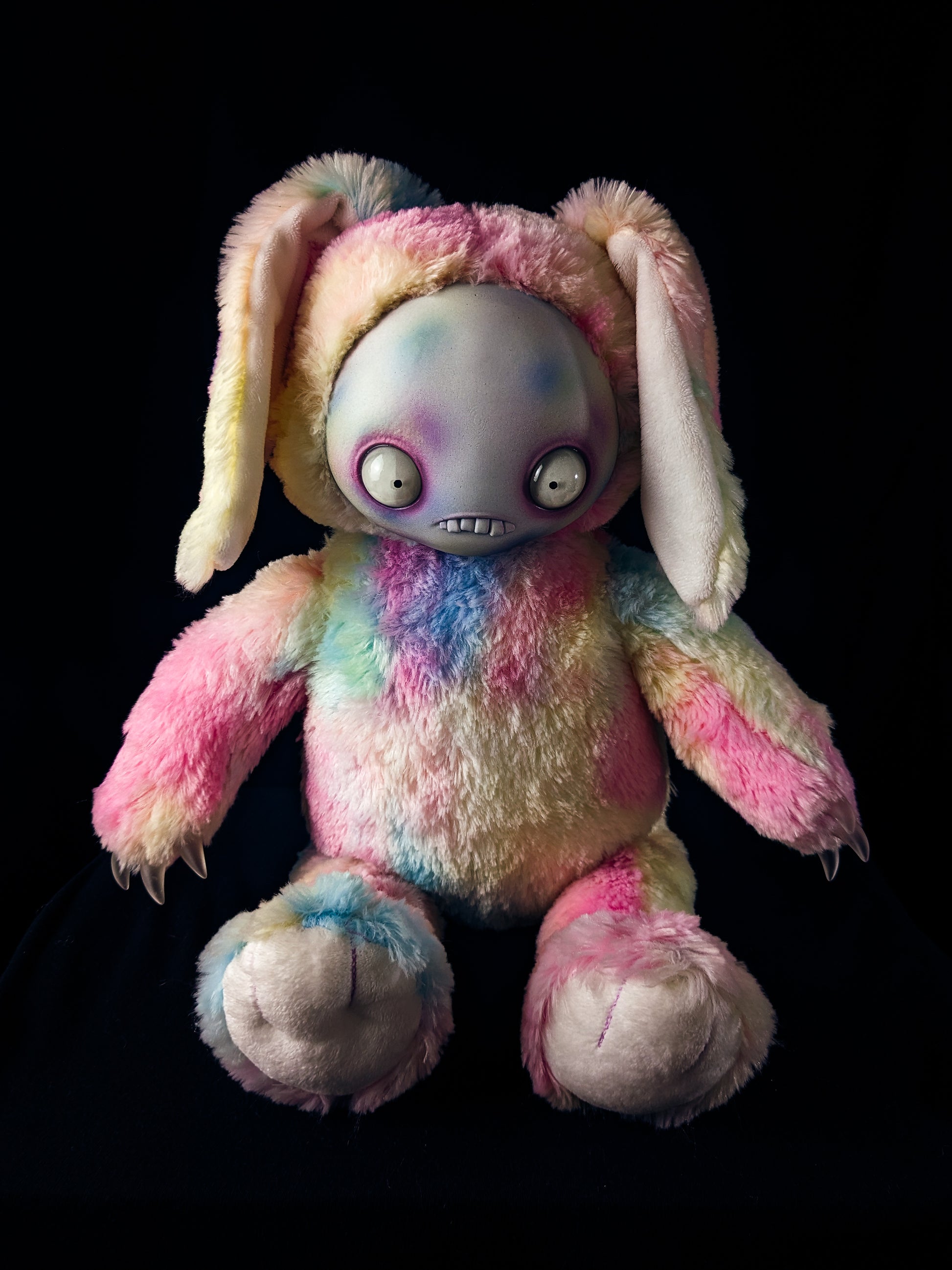 Polka-Panic: JITTERS - CRYPTCRITS Handcrafted Creepy Monster Art Doll Plush Toy for Unhinged Individuals