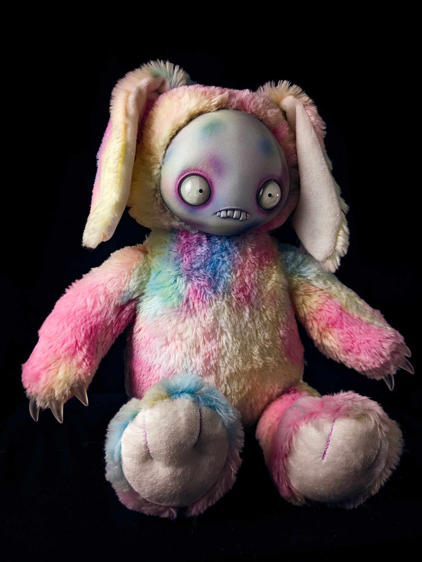 Polka-Panic: JITTERS - CRYPTCRITS Handcrafted Creepy Monster Art Doll Plush Toy for Unhinged Individuals