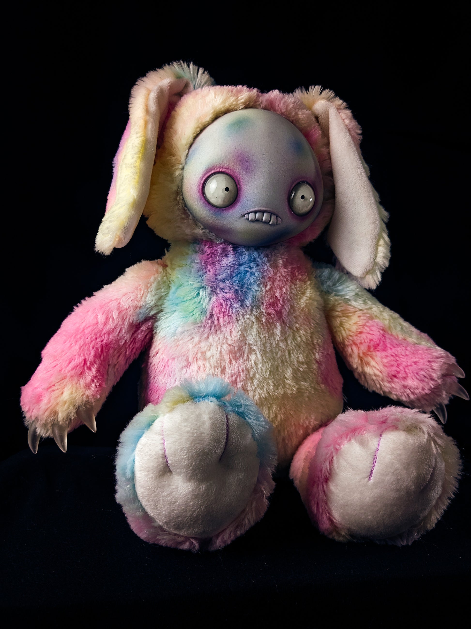 Polka-Panic: JITTERS - CRYPTCRITS Handcrafted Creepy Monster Art Doll Plush Toy for Unhinged Individuals