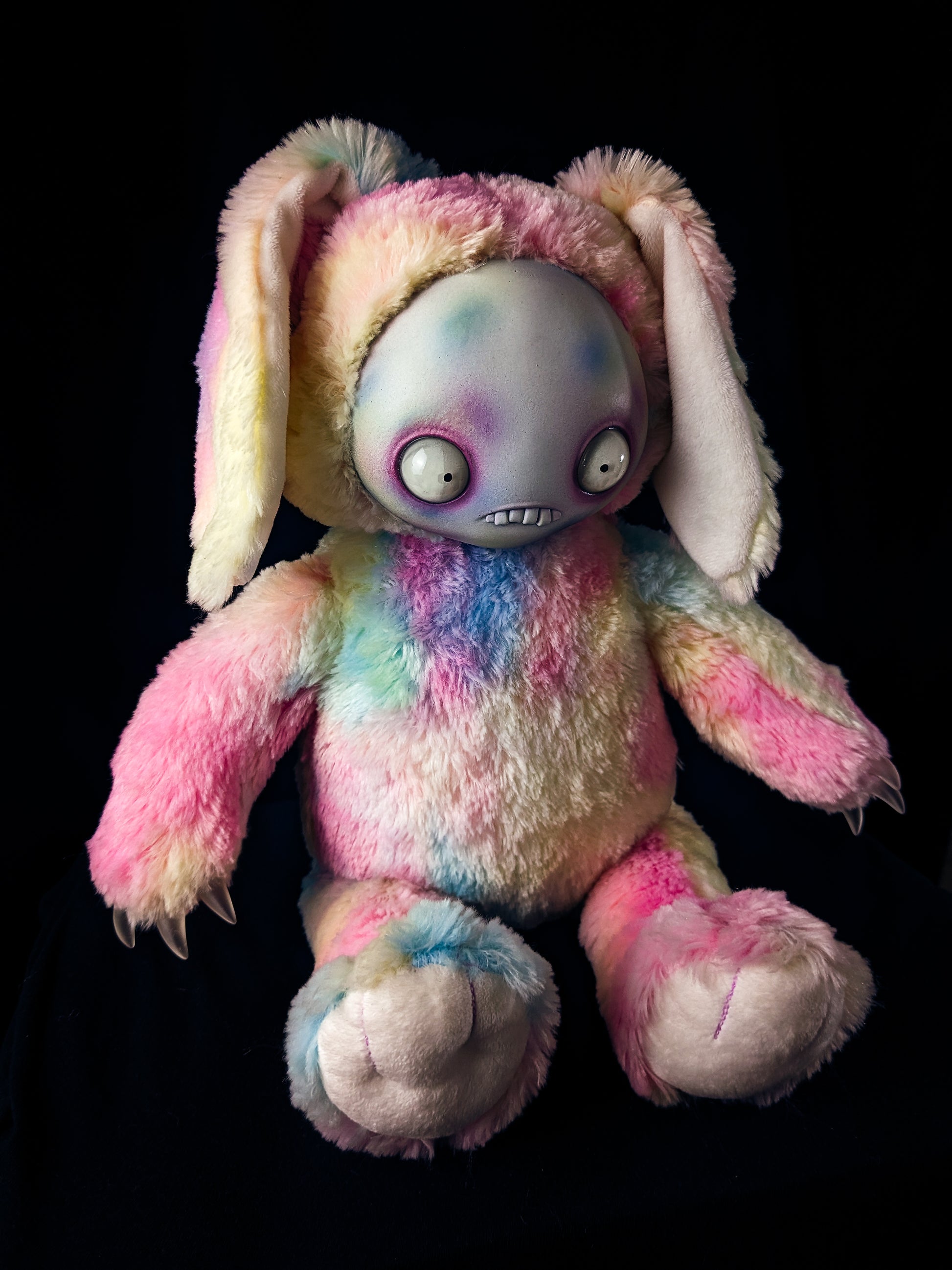 Polka-Panic: JITTERS - CRYPTCRITS Handcrafted Creepy Monster Art Doll Plush Toy for Unhinged Individuals