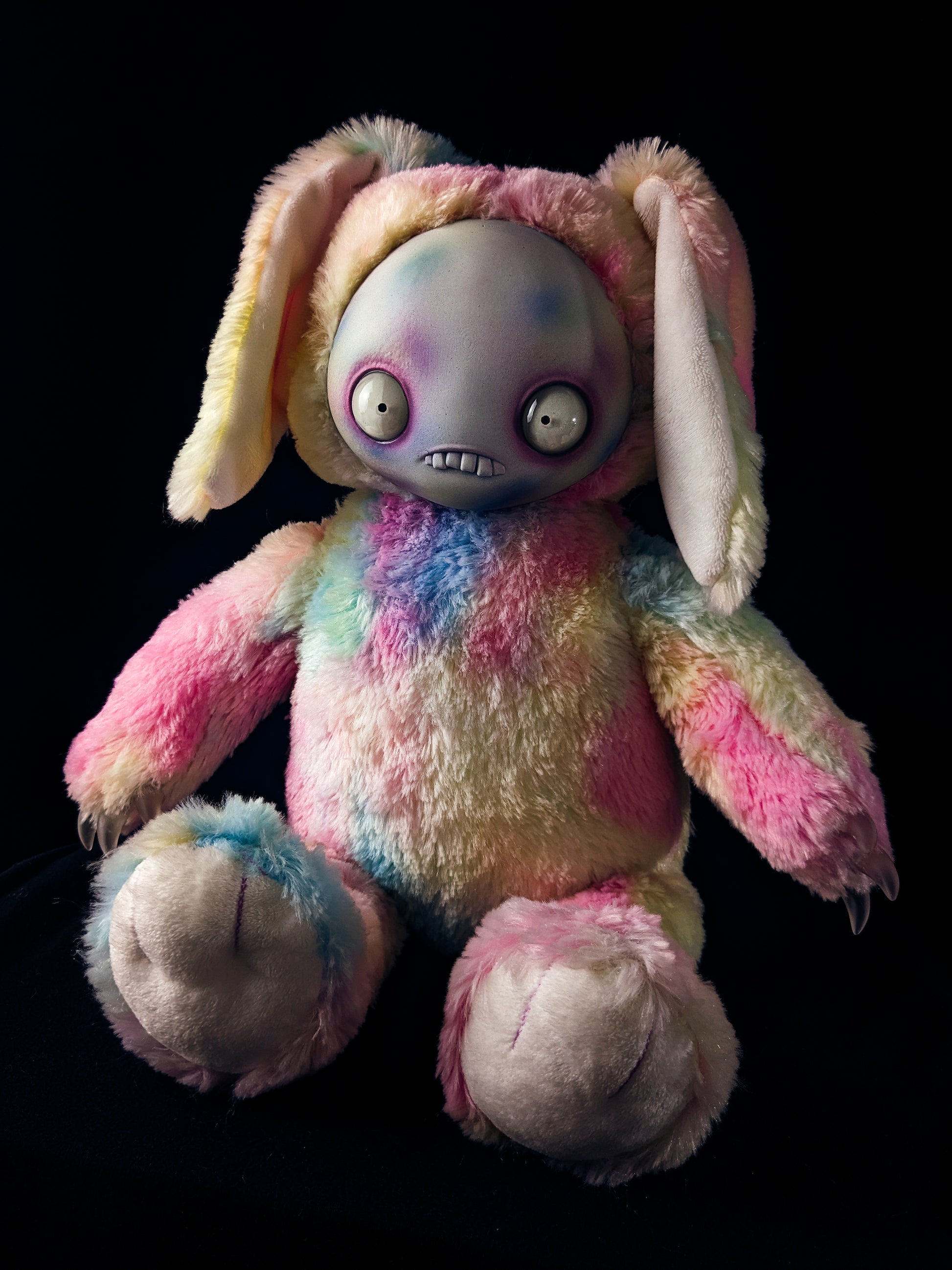 Polka-Panic: JITTERS - CRYPTCRITS Handcrafted Creepy Monster Art Doll Plush Toy for Unhinged Individuals