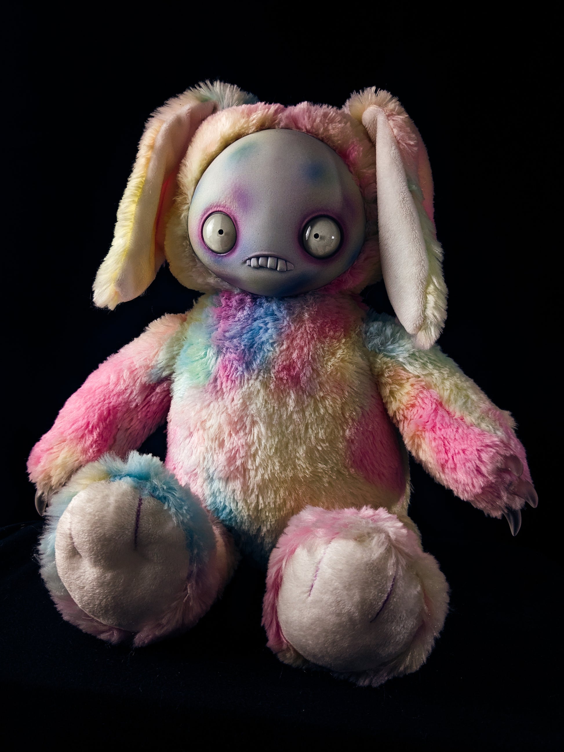 Polka-Panic: JITTERS - CRYPTCRITS Handcrafted Creepy Monster Art Doll Plush Toy for Unhinged Individuals