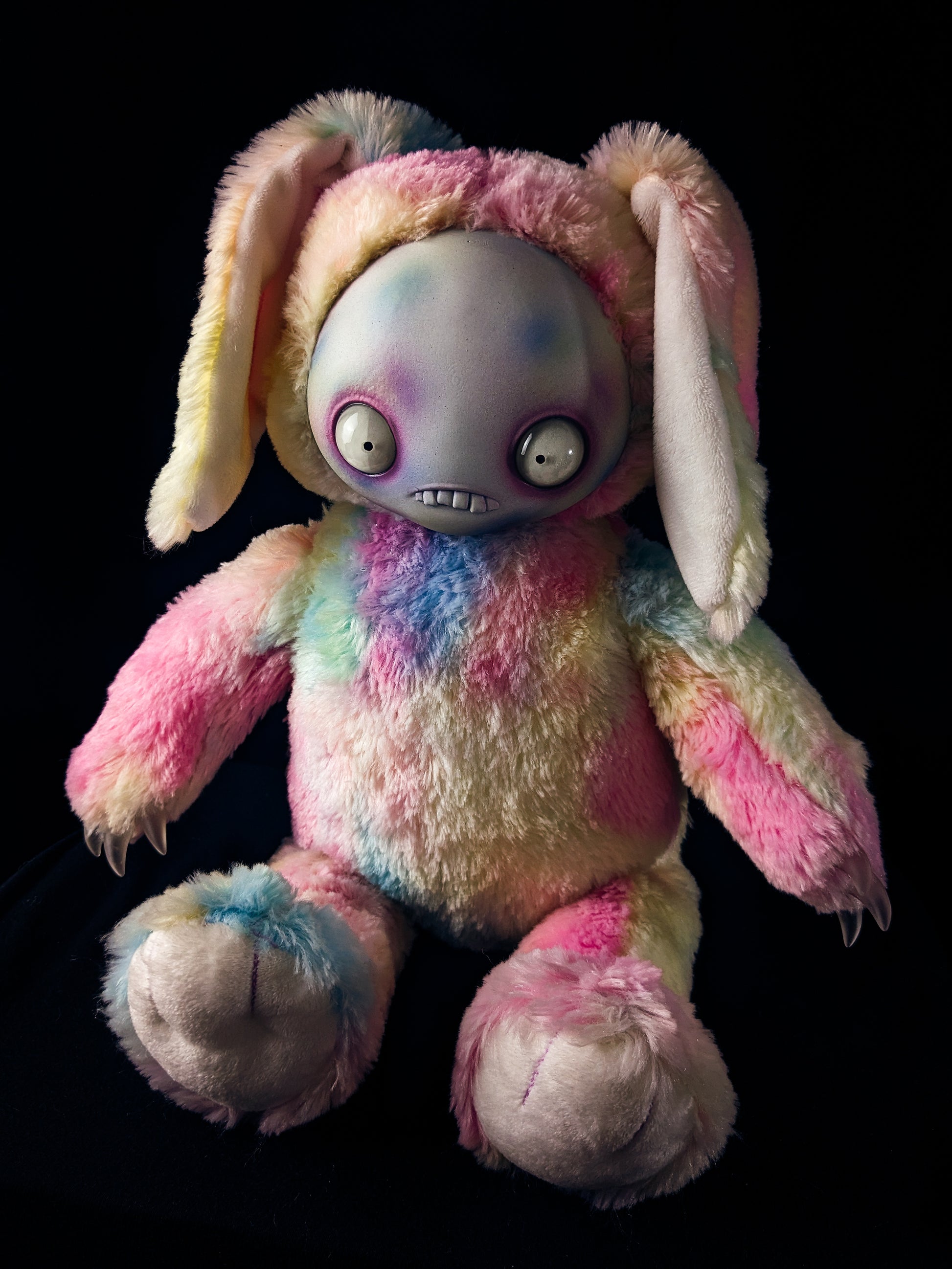 Polka-Panic: JITTERS - CRYPTCRITS Handcrafted Creepy Monster Art Doll Plush Toy for Unhinged Individuals