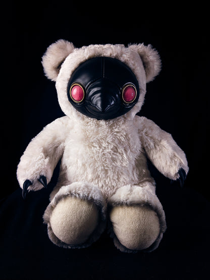 Snowy Syringe: AMBROISE - CRYPTCRITZ Handcrafted Creepy Cute Plague Doctor Art Doll Plush Toy for Eccentric Souls