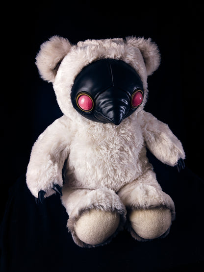 Snowy Syringe: AMBROISE - CRYPTCRITZ Handcrafted Creepy Cute Plague Doctor Art Doll Plush Toy for Eccentric Souls