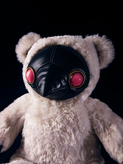 Snowy Syringe: AMBROISE - CRYPTCRITZ Handcrafted Creepy Cute Plague Doctor Art Doll Plush Toy for Eccentric Souls