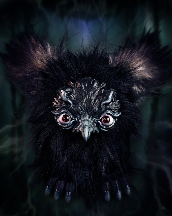 Shadow Winged - ORPHEUS: Custom Electronic Gothic Furby Art Doll