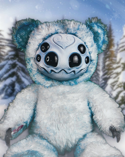 Glacial Arachnid: ARAKOBE - CRYPTCRITZ Handmade Plush Toy Art Doll for Art Enthusiasts