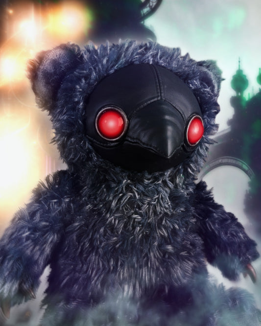 Whimsical Ward: AMBROISE- CRYPTCRITZ Handmade Creepy Cute Plague Doctor Art Doll Plush Toy for Macabre Admirers