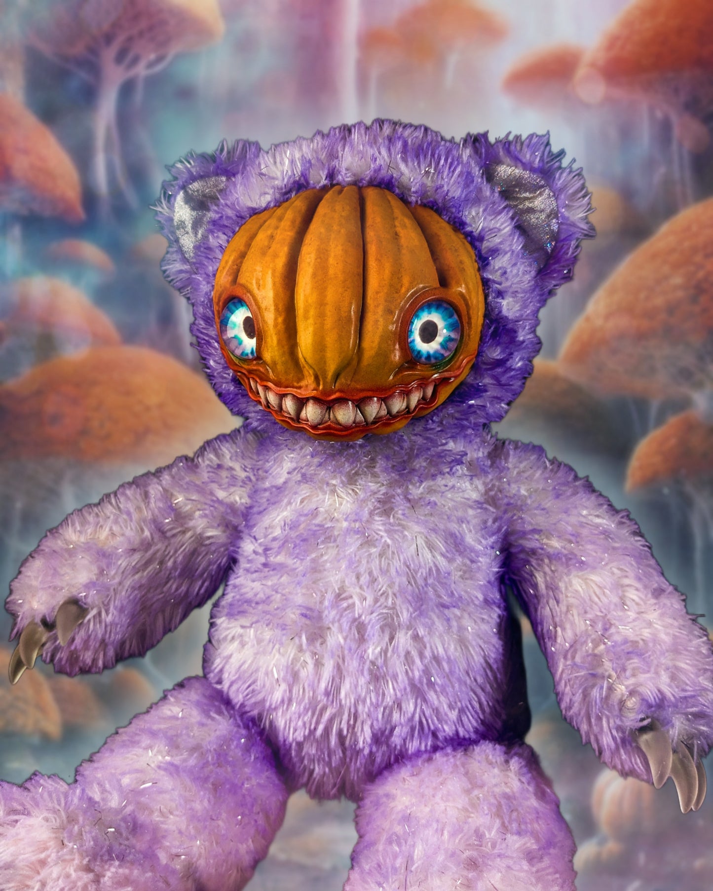 Purple Pumpkin: HAUNTVESTER - CRYPTCRITZ Handcrafted Creepy Cute Halloween Pumpkin Art Doll Plush Toy for Spooky Souls