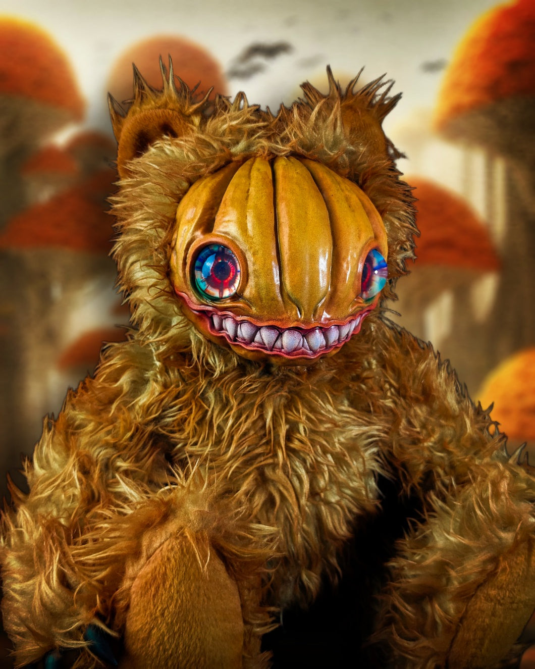 Loathsome Lantern: HAUNTVESTER - CRYPTCRITZ Handcrafted Creepy Cute Halloween Pumpkin Art Doll Plush Toy for Spooky Souls