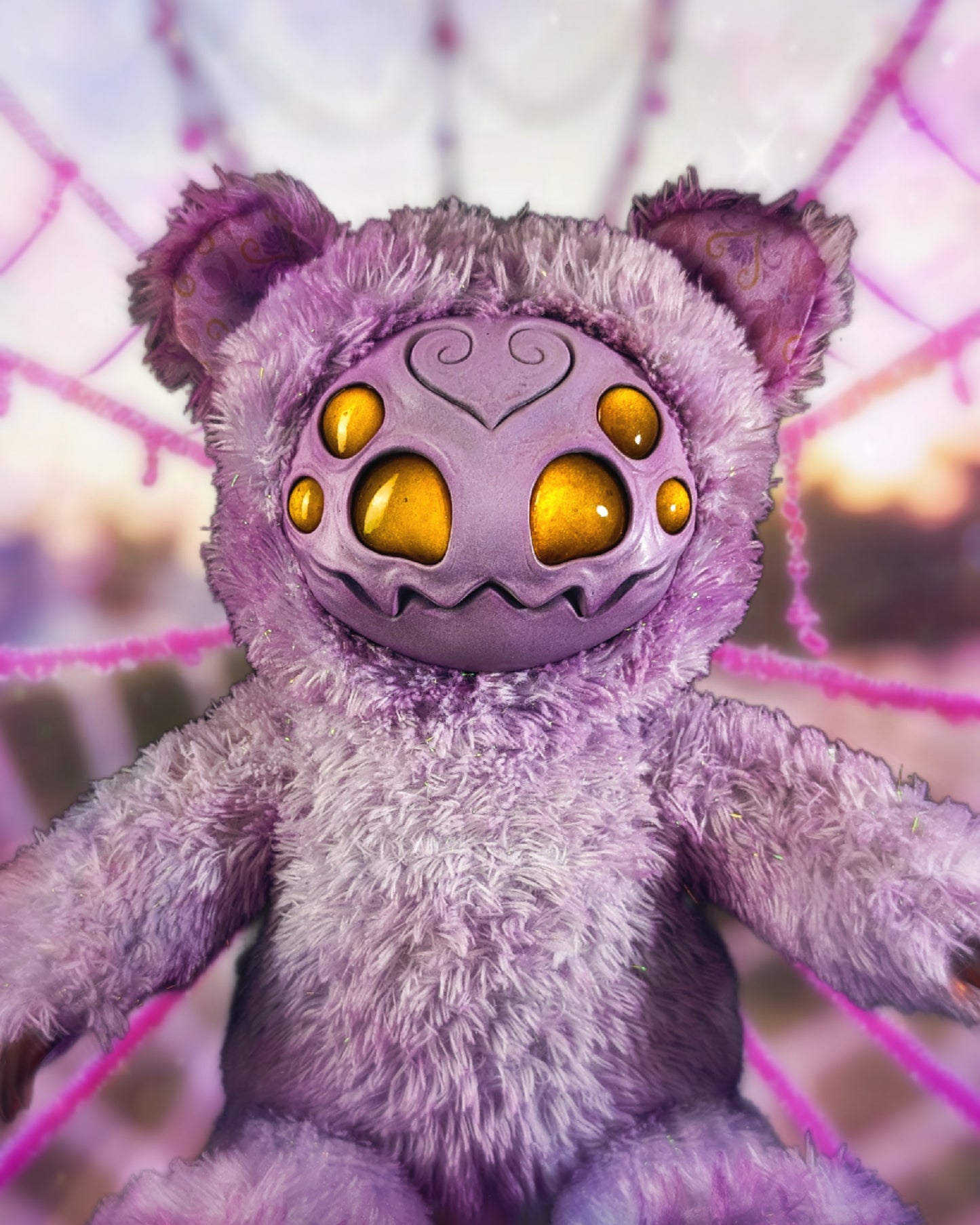 Purple Pincer: ARAKOBE - CRYPTCRITZ Handmade Plush Toy Art Doll for Art Enthusiasts