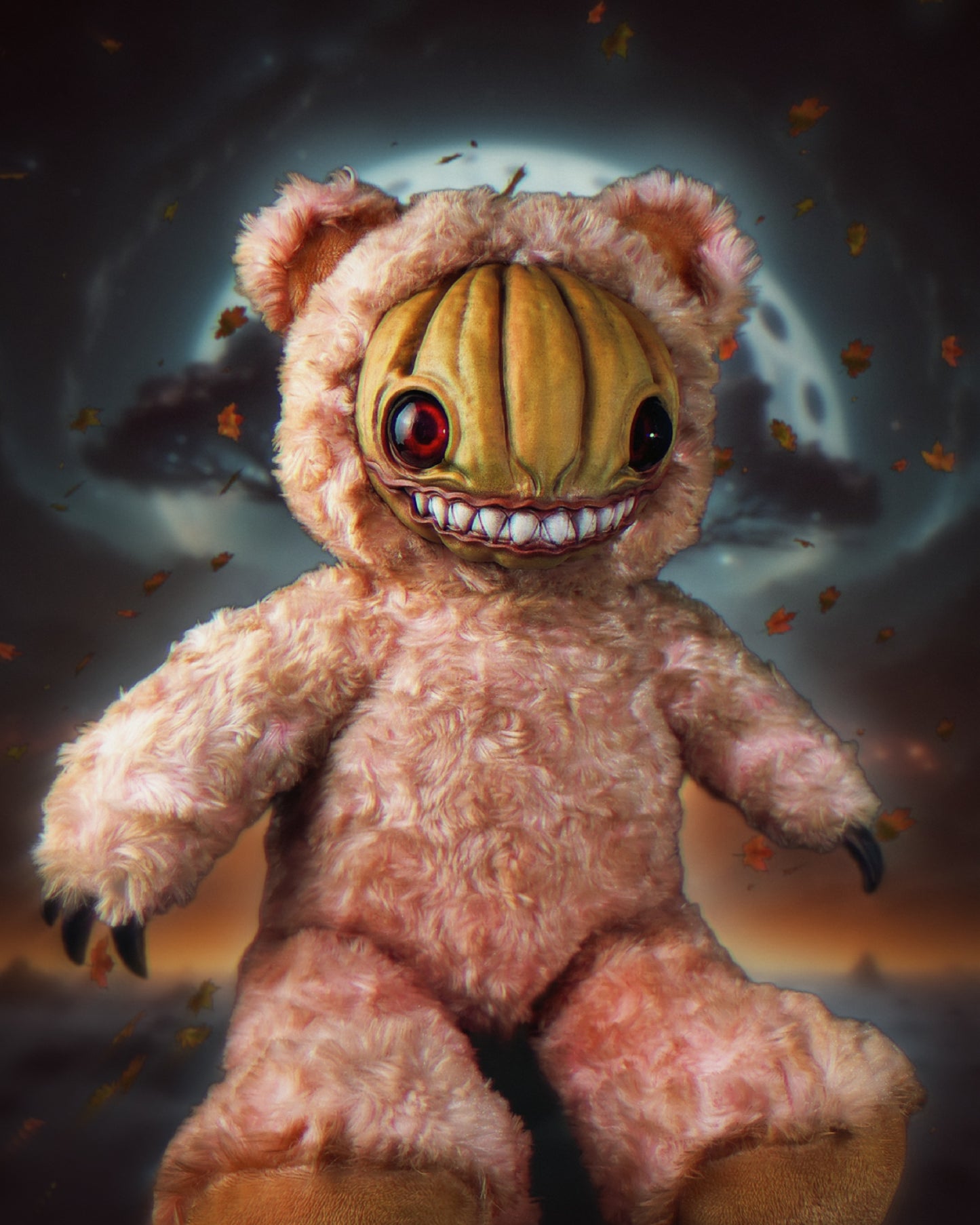 Pumpkin Spite: HAUNTVESTER - CRYPTCRITZ Handcrafted Creepy Cute Halloween Pumpkin Art Doll Plush Toy for Spooky Souls