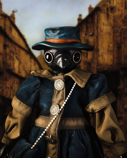Depression Dolls: The Doctor II - Handmade Plague Doctor Gothic Art Doll for Enigmatic Souls