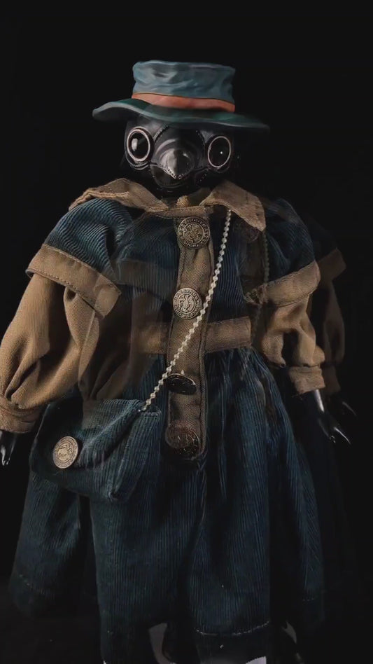 Depression Dolls: The Doctor II - Handmade Plague Doctor Gothic Art Doll for Enigmatic Souls