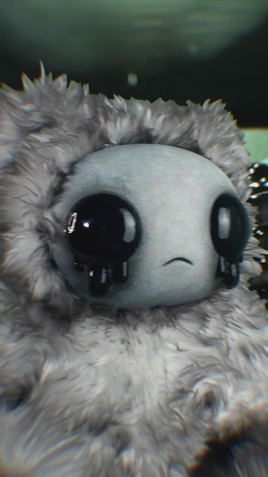 Ink-Stained Sorrow: AZAZEL- CRYPTCRITS Handcrafted Monochrome Crying Demon Art Doll Plush Toy for Eccentric Souls