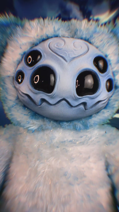 Glacial Arachnid: ARAKOBE - CRYPTCRITZ Handmade Plush Toy Art Doll for Art Enthusiasts