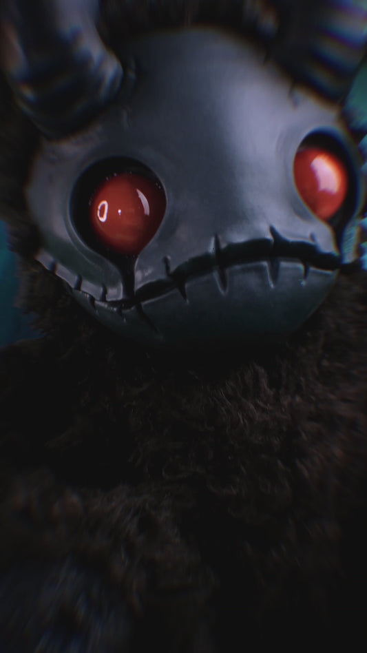 Diabolical Whispers: MORI - CRYPTCRITS Handmade Sinister Black Creepy Cute Demon Art Doll Plush Toy for Alternative Divas