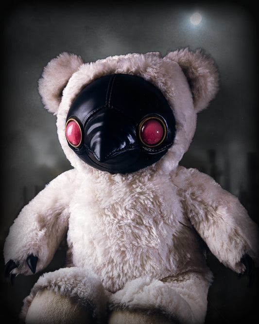Snowy Syringe: AMBROISE - CRYPTCRITZ Handcrafted Creepy Cute Plague Doctor Art Doll Plush Toy for Eccentric Souls