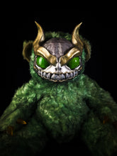 Load image into Gallery viewer, Envenomed Whispers: AMON - CRYPTCRITS Handmade Green Demon Art Doll Plush Toy for Dark Connoisseurs
